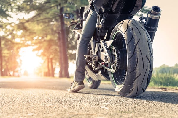 Motorcycle Bike and Rider Ready to Ride