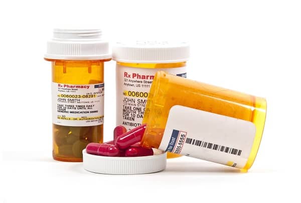 Bottle of prescription medicine pills for a medical patient