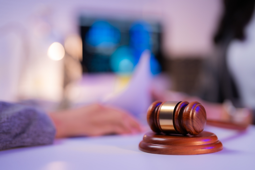A close-up of a gavel on a lawyer’s desk symbolizing the personal injury lawsuit process in Texas.