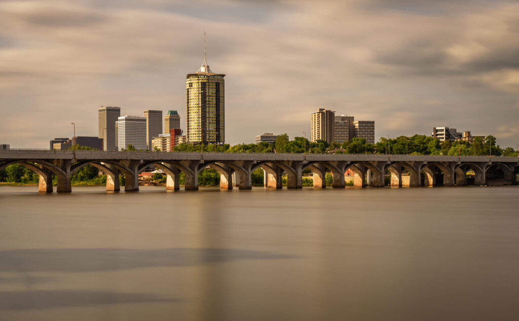 City skyline and bridge served by Oklahoma City dram shop liability lawyers.